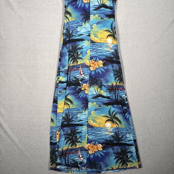 Vintage Marisol Womens Fit Small Slinky Maxi Hawaiian Resort Wear Tropical Beach - Picture 14 of 16
